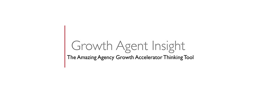 text on a white background: growth agent insight, the amazing agency growth accelerator thinking tool