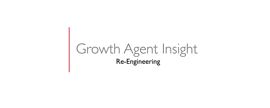 text on a white background: growth agent insight, re-engineering